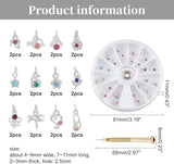 OLYCRAFT 24Pcs Nagelschmuck Ringe Dangle Nail Art Zubehör Mit Nagelpiercing Tool Nagelbohrer Manueller Bohrer Aus Legierung Für Tips, Acryl, Gele Und Dekorationen