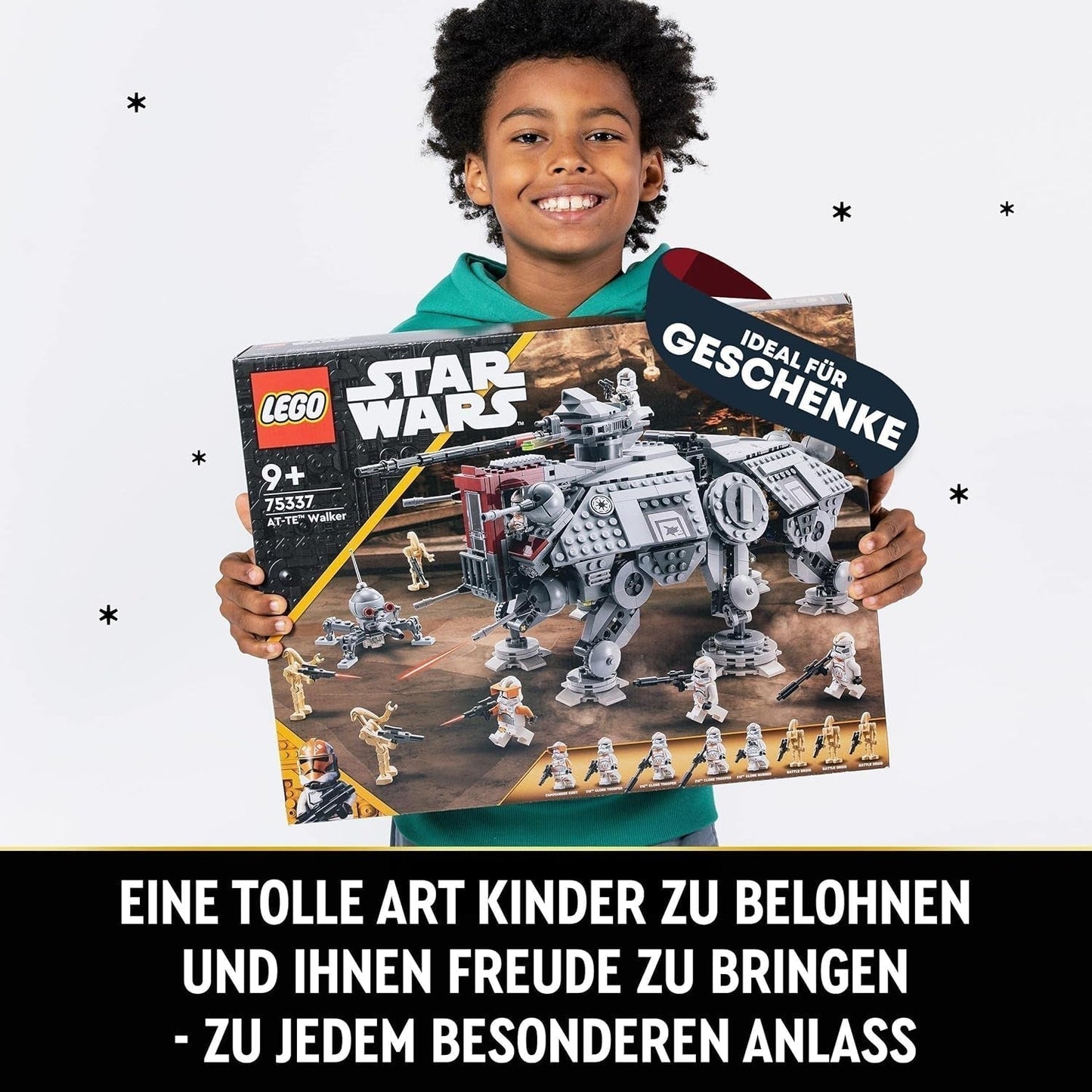 Sada minifigurek mobilního modelu hračky LEGO Star Wars At-Te Walker včetně 3 klonových vojáků, bitevních droidů a trpasličího pavoučího droida 75337 Stavebnice Besuche den LEGO-Store