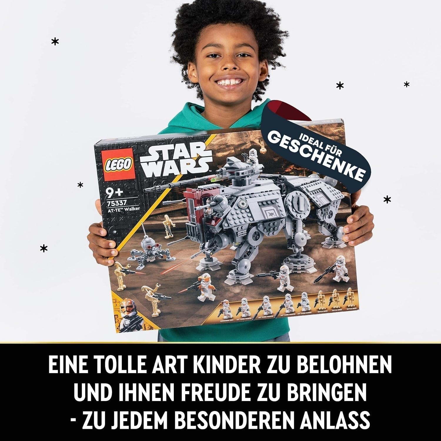 Sada minifigurek mobilního modelu hračky LEGO Star Wars At-Te Walker včetně 3 klonových vojáků, bitevních droidů a trpasličího pavoučího droida 75337 Stavebnice Besuche den LEGO-Store