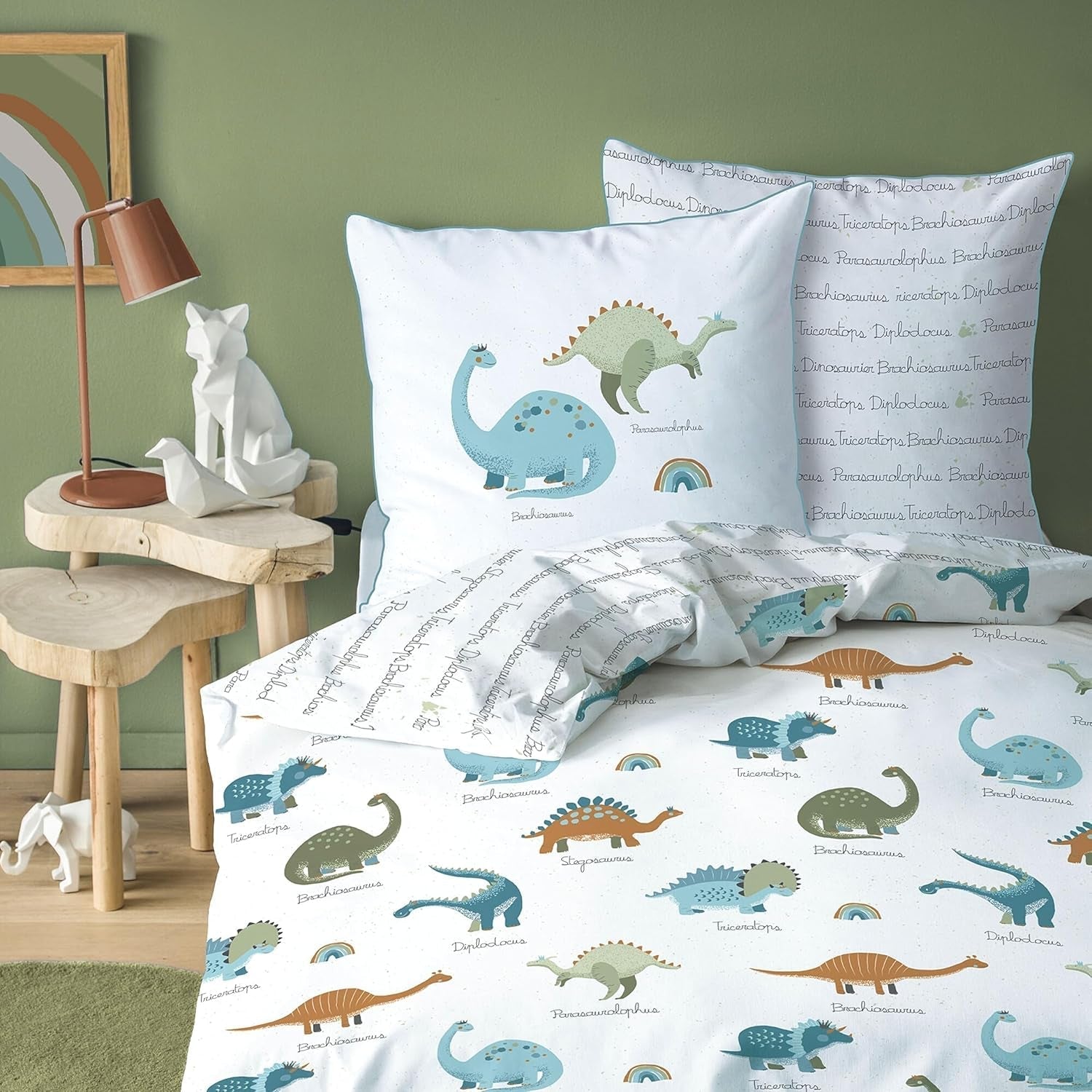 Dětské povlečení, liška, sova a lesní zvířátka, 100% bavlna Povlečení - dětské Naty Shop Dinosaurs
