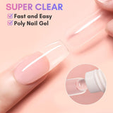 Makartt Poly Gel na prodlužování nehtů - 50 ML Extension Builder Akryl Poly Nägel Aufbaugel Extender Gel Für Gelnägel Für Nagelverlängerung, Nagelstärkung, Nail Art Dekoration (Transparent)