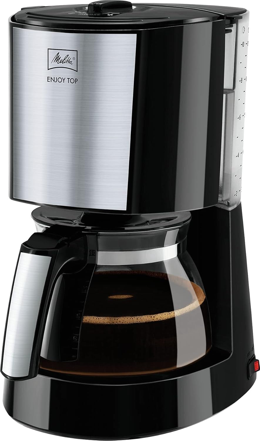 Melitta Enjoy Top Therm - Espresso kávovar s filtrem a termokonvicí z nerezové oceli, pro až 10 šálků kávy, černá/nerezová ocel