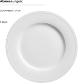 MÄSER Arlona 18dílná porcelánová sada nádobí pro 6, nadčasová a elegantní, bílá
