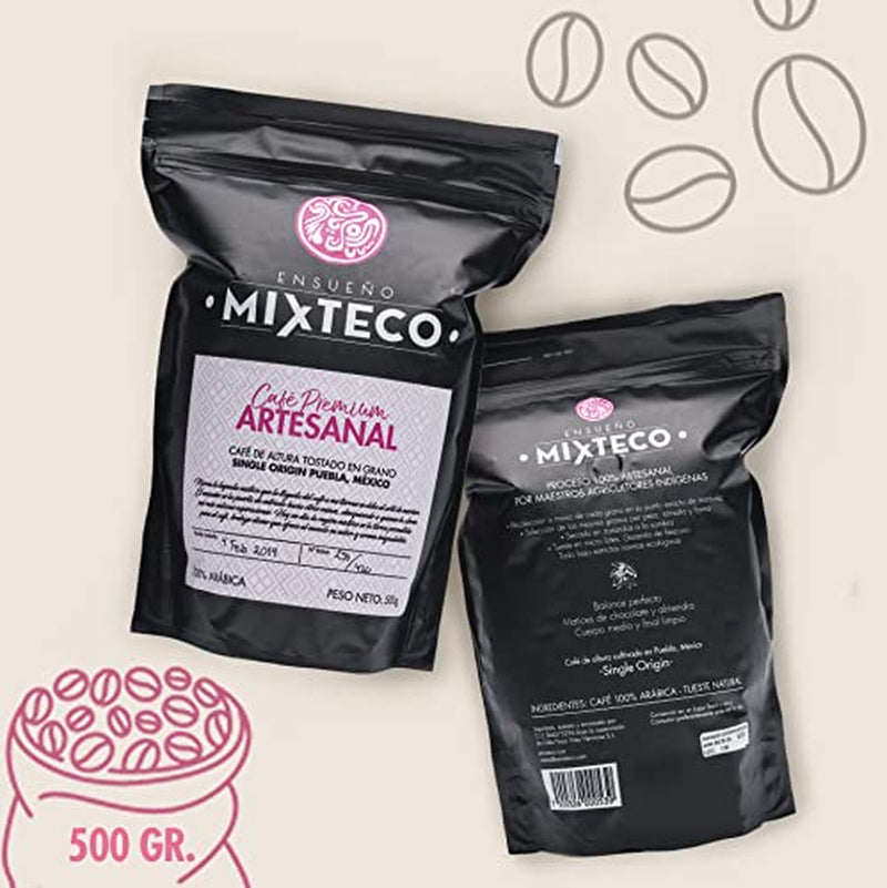 Pražená kávová zrna Arabica | 500 g s nádechem kakaa a mandlí | Z tradiční pražírny kávy | Jemná chuť