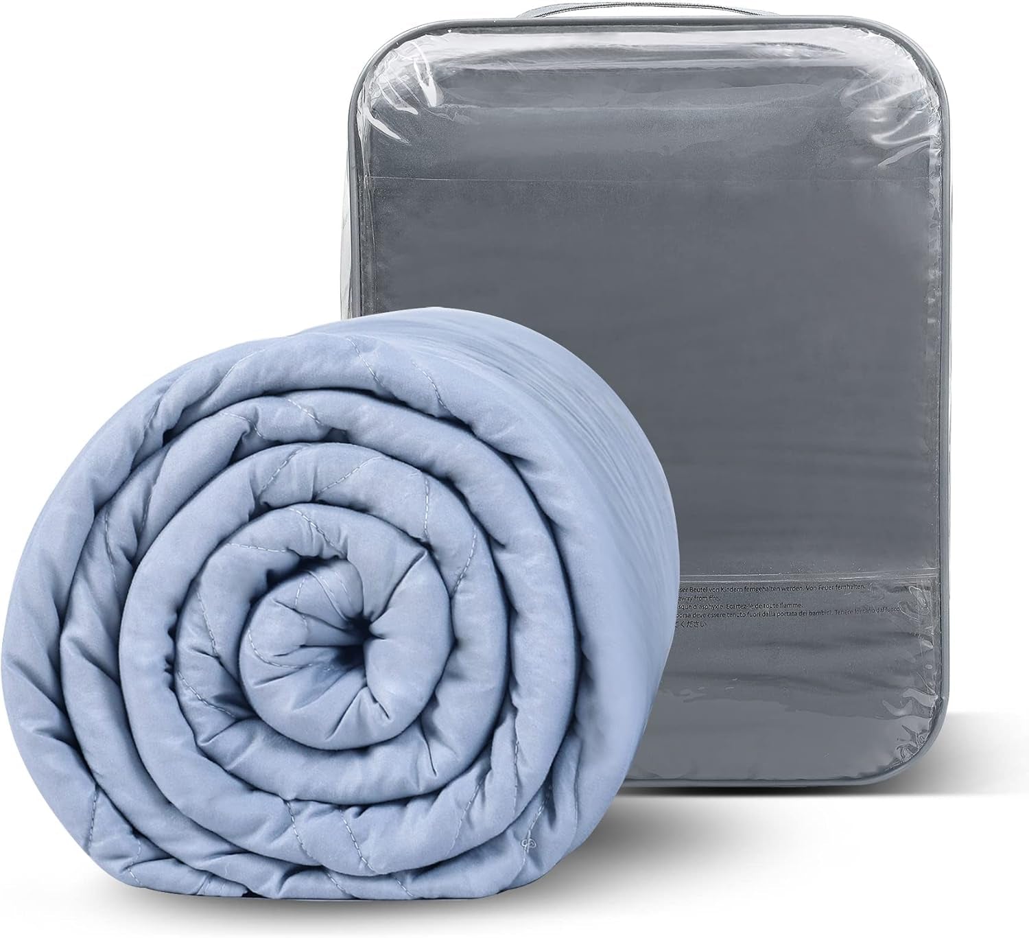 Zátěžová deka Winthome s povlakem na přikrývku 150X205Cm 10,4 kg,Pohodlná vážená deka,Antistresová terapeutická deka,Těžká deka pro hluboký spánek a lepší zotavení,Těžká deka pro dospělé (šedá) Postele a deky Besuche den Winthome-121KX Šedá