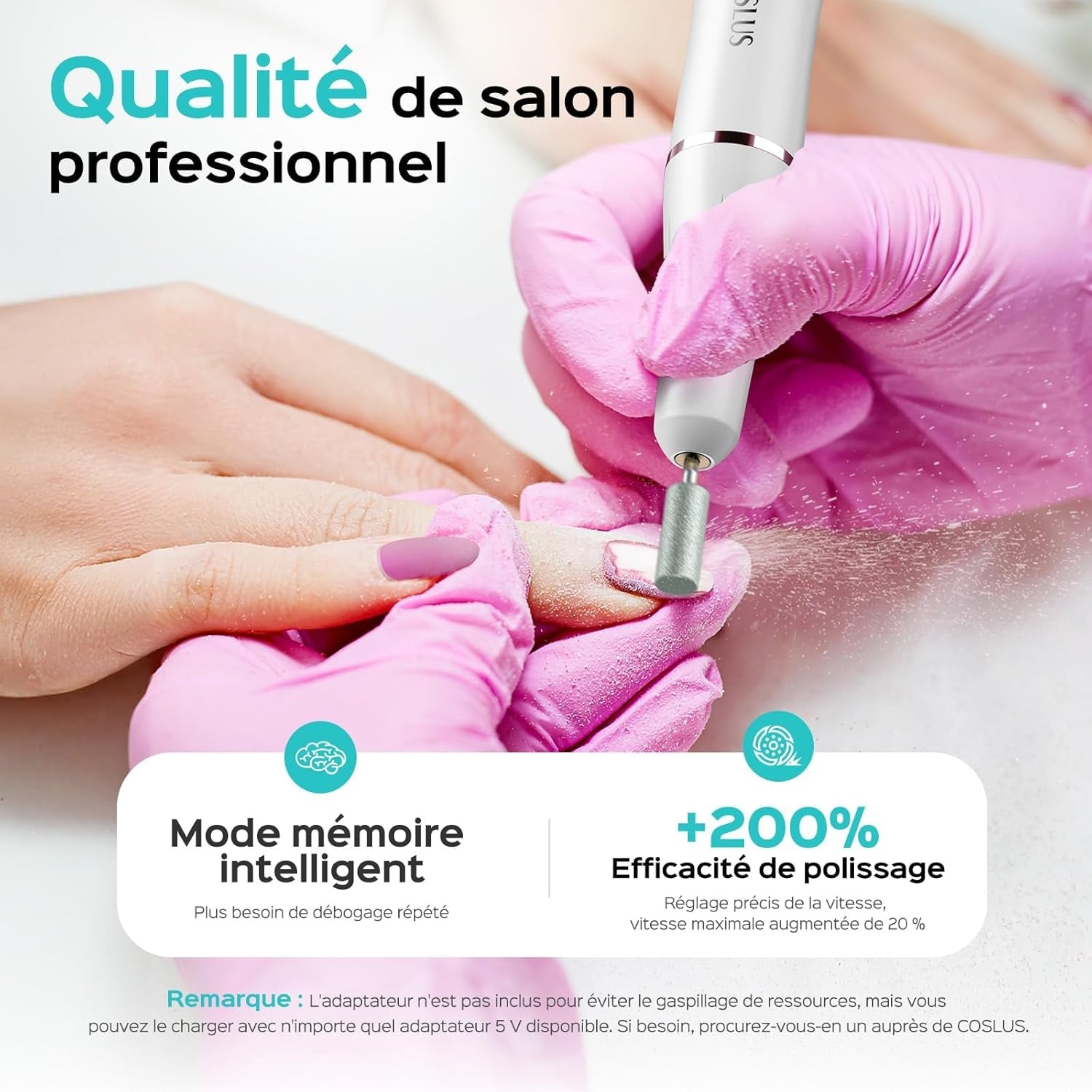 COSLUS Nagelfräser Kabellos Tragbar Für Gelnägel: Elektrische Nagelfeile Stufenlos Geschwindigkeitregelung Für Maniküre Pedicüre and Acrylnägel Plastik Nail Drill Für Anfänger & Nagelstudio Zuhause