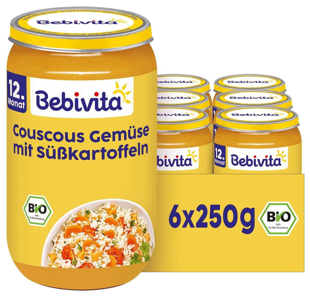 Jídla od 12 měsíců: Kuskus a zelenina s batáty, 250 g, balení 6 ks (6 x 250 g)