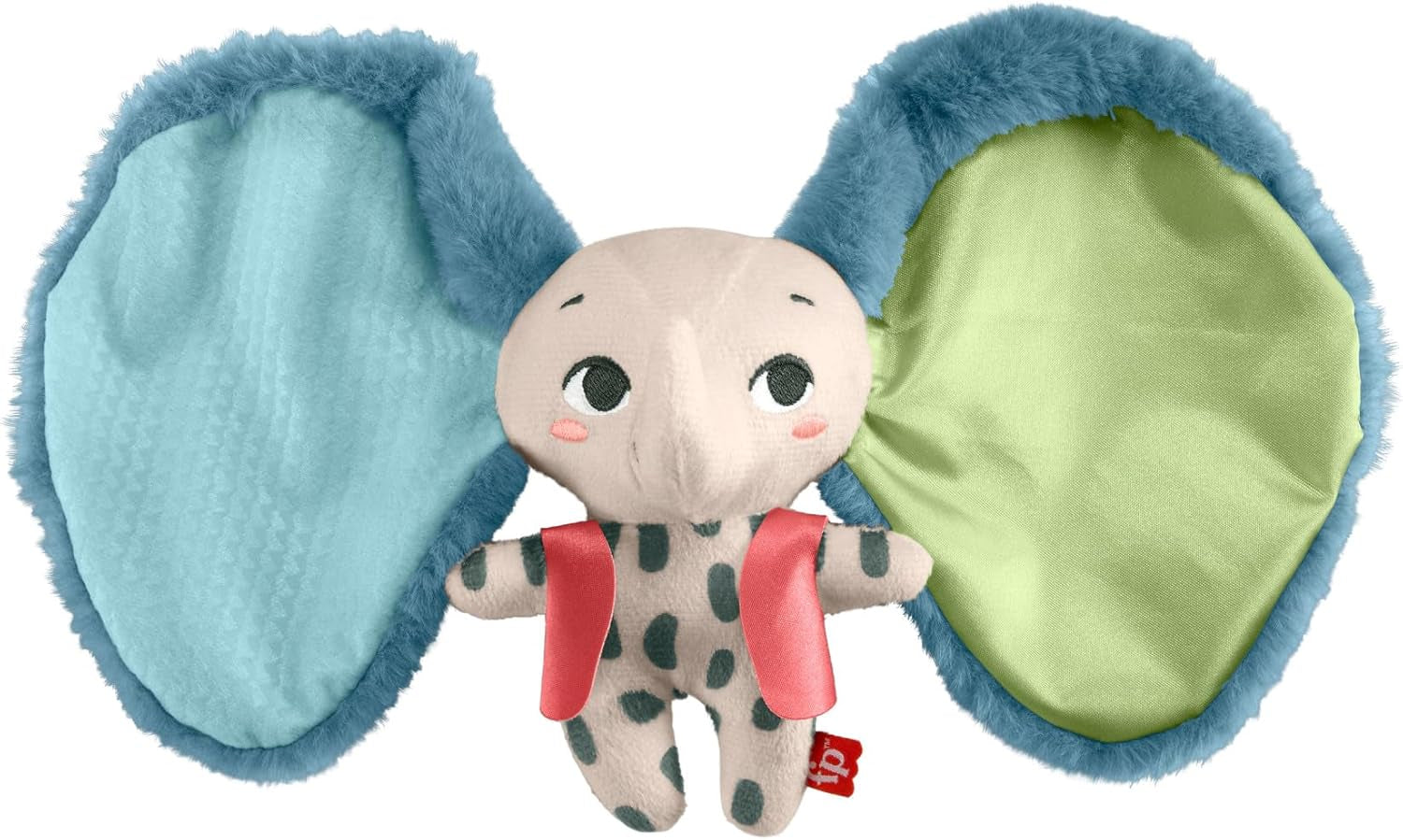 Fisher-Price Giant Ear Elephant – Rozkošný měkký plyšový slon s extra velkýma ušima, vyrobený z 90 % recyklovaného plastu a FSC certifikovaný obal, pro děti od 3 měsíců, HKD63 Bebe Naty Shop Elefant Toys