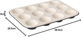 Zenker 12 muffinů, průměr Ø 7 cm CREME NOIR, Plech na muffiny s nepřilnavým povrchem vyztužený keramikou Formy a plechy Naty Shop
