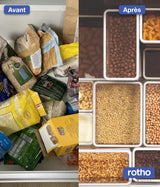 Rotho Loft sada 5 dóz s víčkem, různé velikosti, potravinářský plast bez BPA (PP), průhledná/červená, (21,4 x 21,4 x 23,5 cm) dózy na potraviny Naty Shop