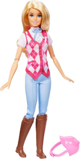 Panenka Barbie Malibu a doplňky z Barbie Mysteries: The Secret Horse Adventure, včetně módní panenky, odnímatelného jezdeckého oblečení a helmy, HXJ38