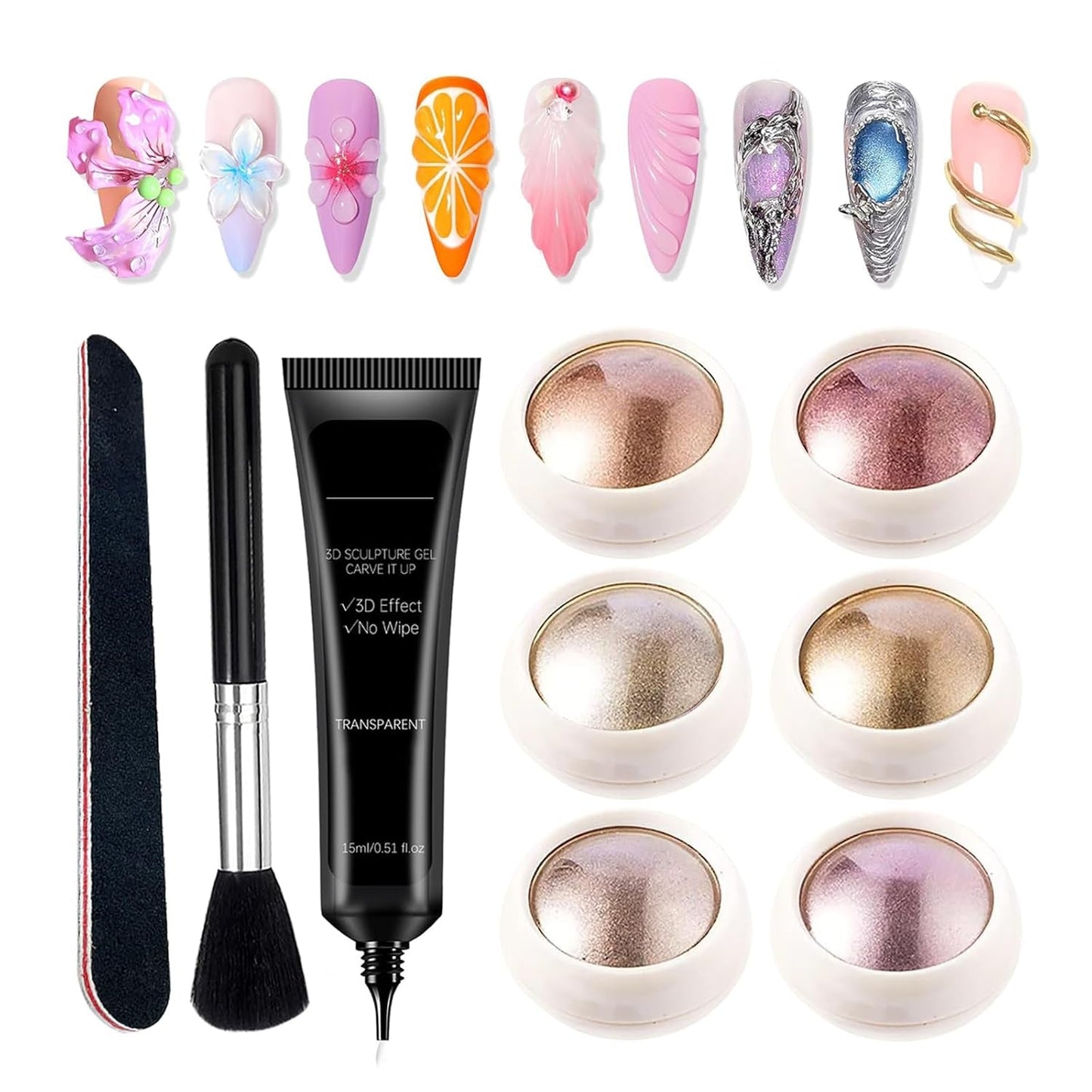 GZSY Nail Art Strasssteine ​​​​Nagel Perlen Weiß 12 Raster Nagel Charms Nageldesign Zubehör Perle Nail Art