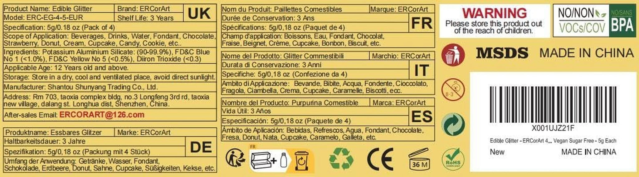 Jedlé třpytky, 5 gramů Glitter Nati Shop