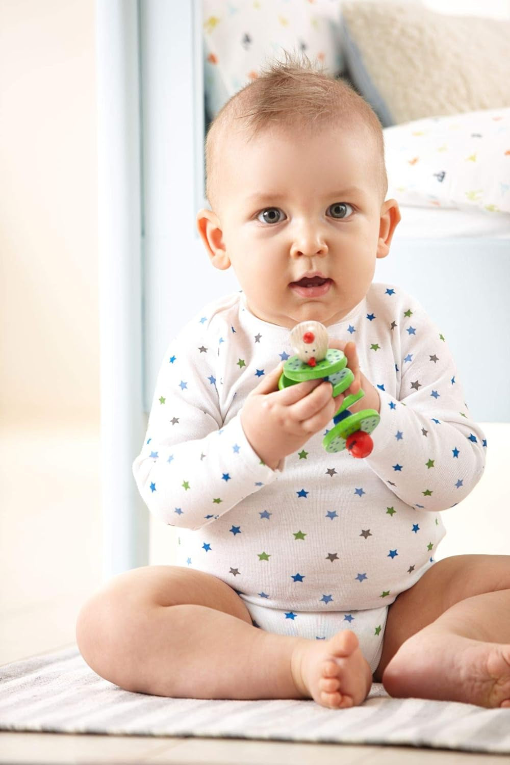 HABA 1068 - drapák Flapsi, veselá hračka pro miminka a batolata, vyrobeno ze dřeva od 6 měsíců, motorická hračka s chrastícím zvukem Baby Toys Naty Shop