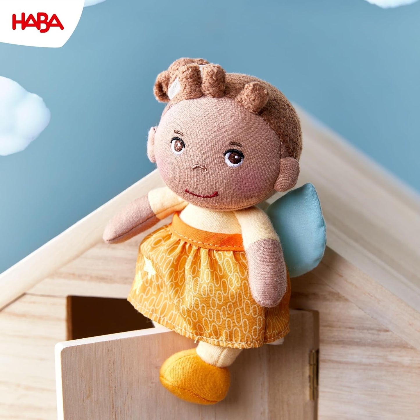 HABA Guardian Angel Holly - Panenka z měkké látky (15 cm), perfektní dárek na uvítanou pro miminka a batolata - Lze prát na 30 °C - 2011871001