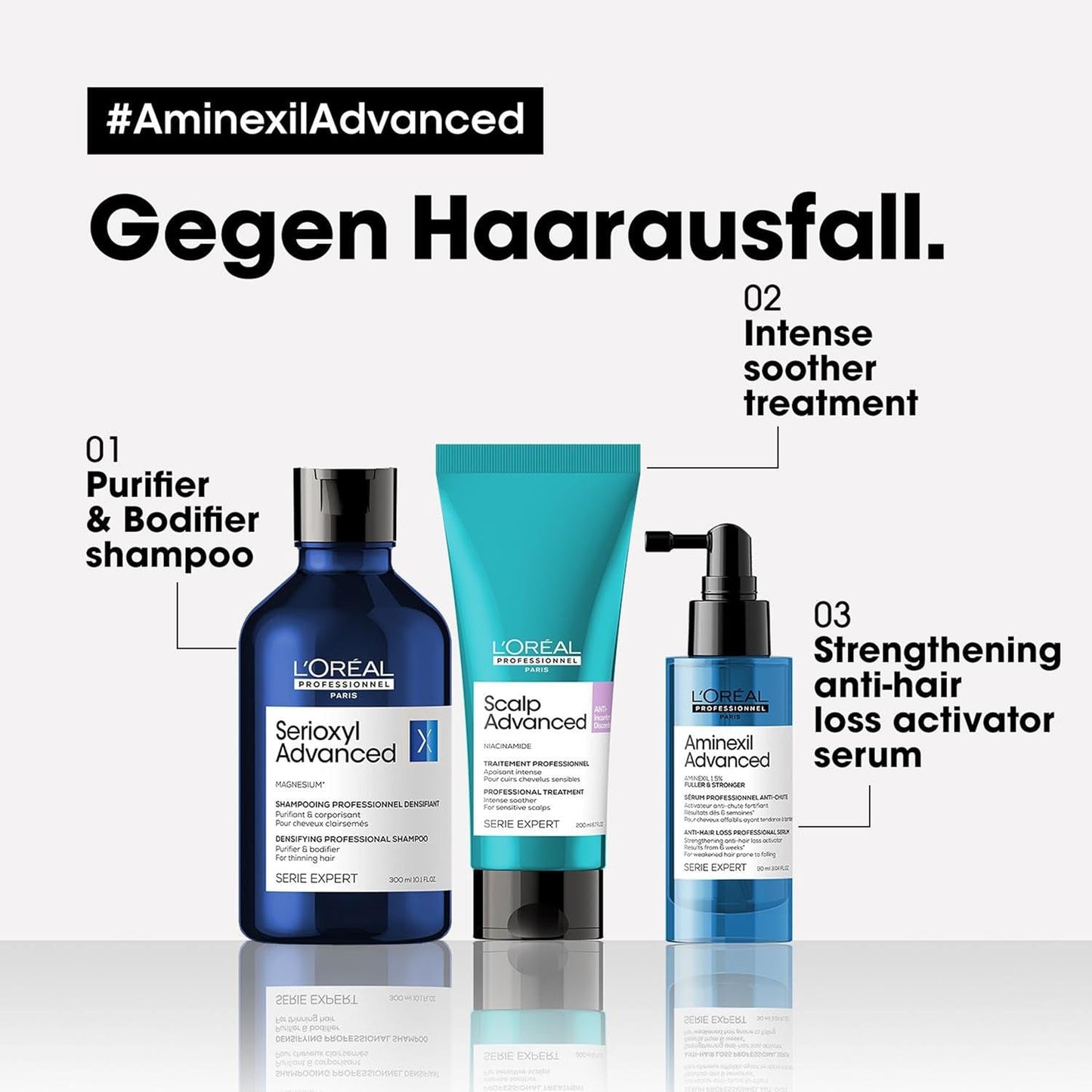 L'Oréal Professionnel Posilující sérum proti vypadávání vlasů, Pro plnější a silnější vlasy, Aminexil Advanced Anti-Hair Loss Activator Serum, 90 ml Péče o vlasy Naty Shop