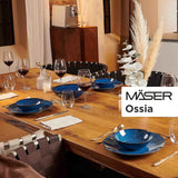 Snídaňová sada MÄSER, keramika OSSIA, královská modrá, modrá
