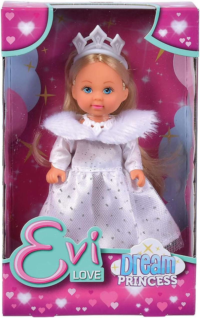 Simba Evi Princess of Love's Dreams, hrací panenka v zasněných zimních šatech s kožešinovým lemem a třpytivými prvky, 12 cm, 3 roky a více