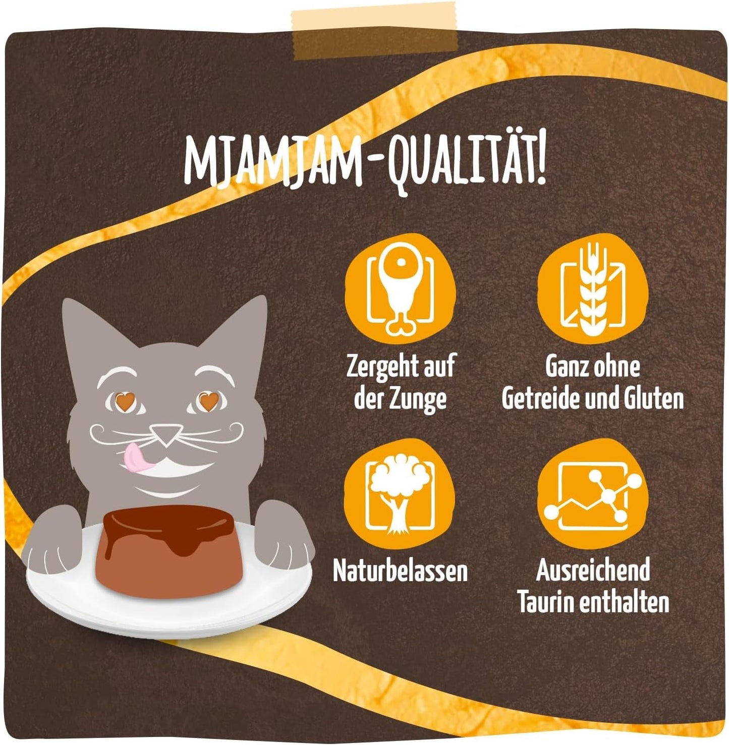 MjAMjAM - Prémiové mokré krmivo pro kočky - Panna Gatto - jemné kuře s ušlechtilou polevou, balení 12 ks (2x80g), bez obilovin