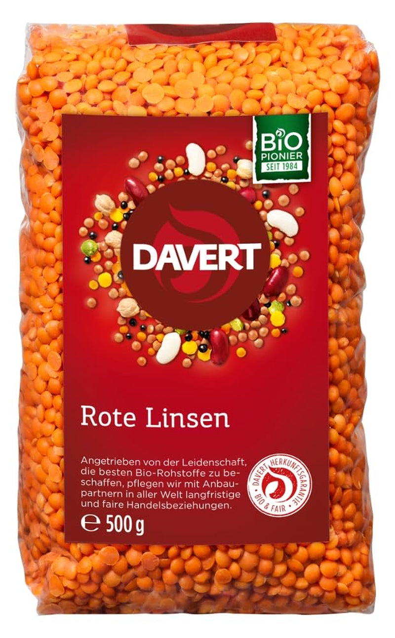 Davert celá červená čočka (1 x 500 g) - Bio