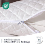 EGO HOME polštář z paměťové pěny 40x80 cm s drcenou paměťovou pěnou - prodyšný, ergonomický polštář pro podporu krku pro spáče na boku, zádech nebo břiše - certifikováno Oeko-Tex - pratelný potah