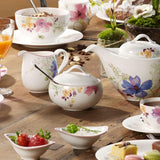 Villeroy & Boch Mariefleur Gris Basic cukřenka, prémiový porcelán, bílá/vícebarevná