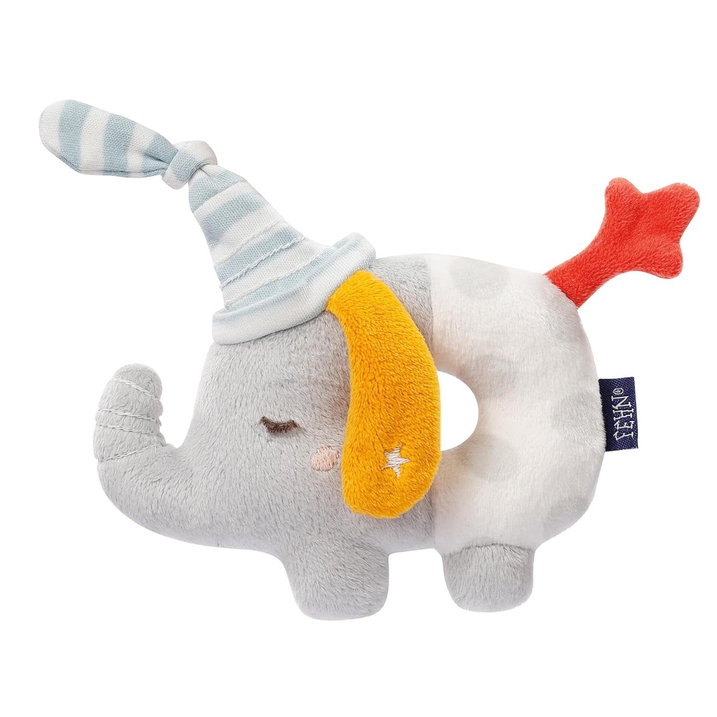 Fehn baby grip kroužková hračka ovečka fehnNATUR - plyšová hračka z biobavlny - hračka pro miminko se zvonkem a hravá hračka na učení - hračka pro uchopení pro miminka a batolata od 0+ měsíců Baby Toys Naty Shop Elefant