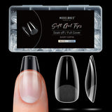 Modelones Nail Tips 510 kusů – sada nehtových špiček s úplným krytem, ​​sada gelových špiček, předleštění špiček na nehty s PMMA pryskyřicí, umělé nehty pro lepení nail art DIY, krátký squoval