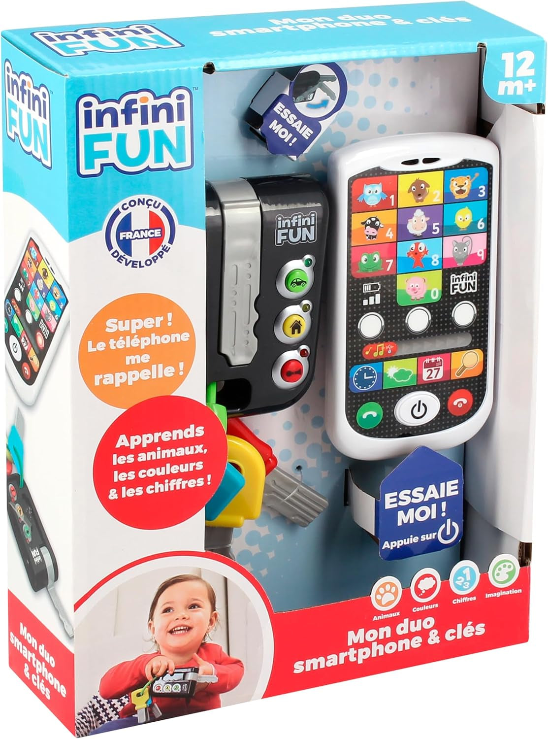 My Duo High-Tech Phone + Key – Velmi realistický telefon a klíč. - Hračka pro více vzdělávacích projektů od 12 měsíců Bebe Naty Shop Toys