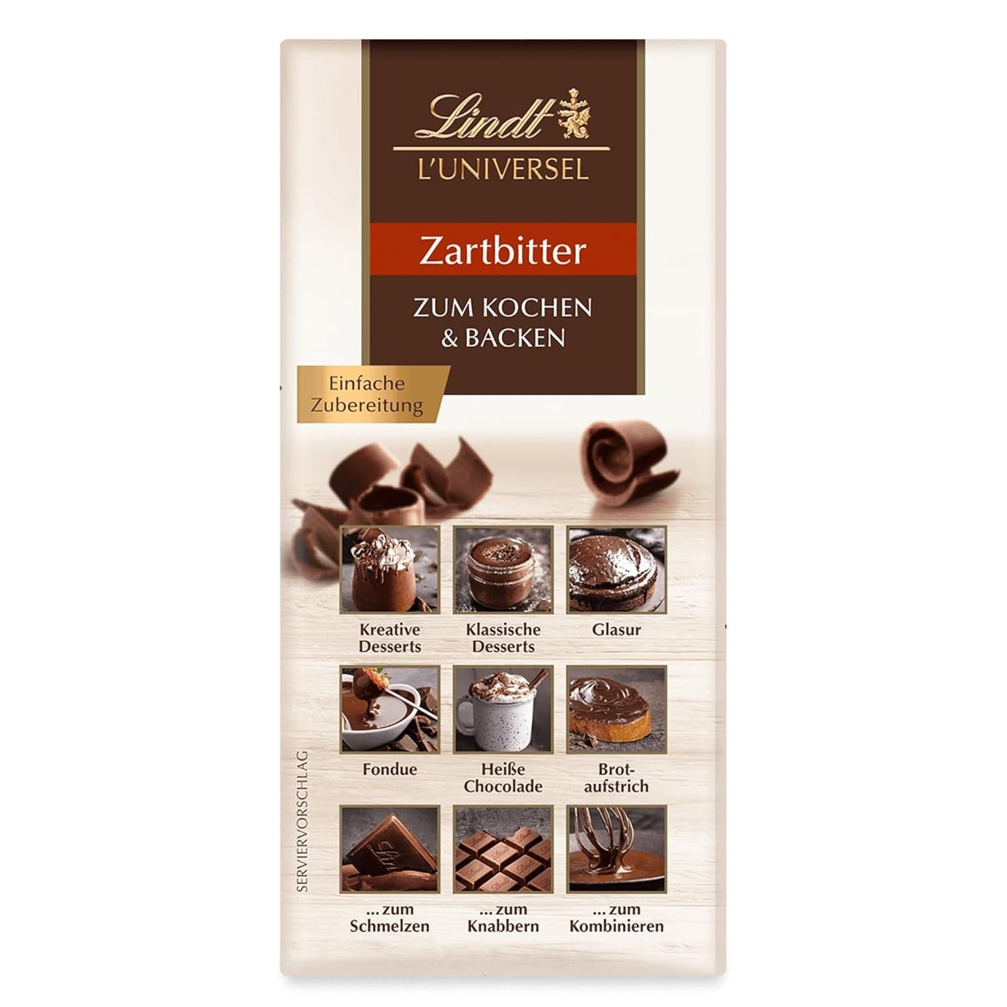 Lindt Čokoláda | Vesmír | 200g Čokoláda na vaření a pečení, na dezerty, jako poleva, fondue, pomazánka nebo na svačiny | Čokoláda na pečení