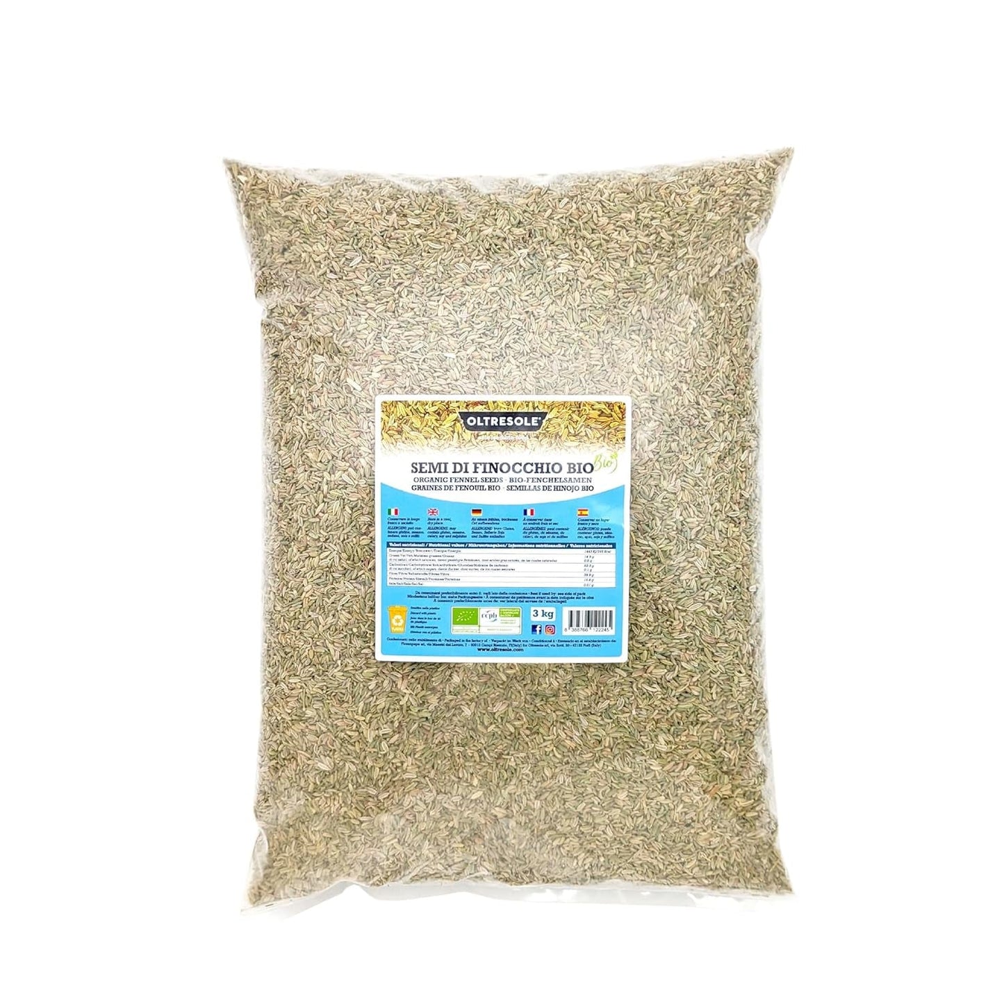 Bio fenyklová semínka 3 kg Bio celá semínka Ideální pro bylinné čaje na trávení a recepty Perfektní na pečení Vhodná velikost