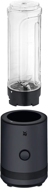 WMF Küchenminis Smoothie-To-Go, Mini stojanový mixér Mit Zwei Mix-/Trinkbehältern 0,6L, Mixér Hochleistungsmixer 300 W, Edelstahl Matt, Schwarz Kitchen Naty Shop