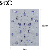 JMEOWIO 3D Nálepka na nehty Modrá Nálepka na nehty Selbstklebend Nagelaufkleber 5D Stereoskopický Mondstern Dekoration Nageldesign Zubehör 1 Blatt