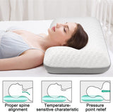 Polštář z paměťové pěny Fityou Polštář na podporu krku Ergonomický polštář na spaní Chladící polštář Oboustranný design Pratelný povlak na polštář (67,5X40X13Cm) Ortopedické polštáře na krk Naty Shop