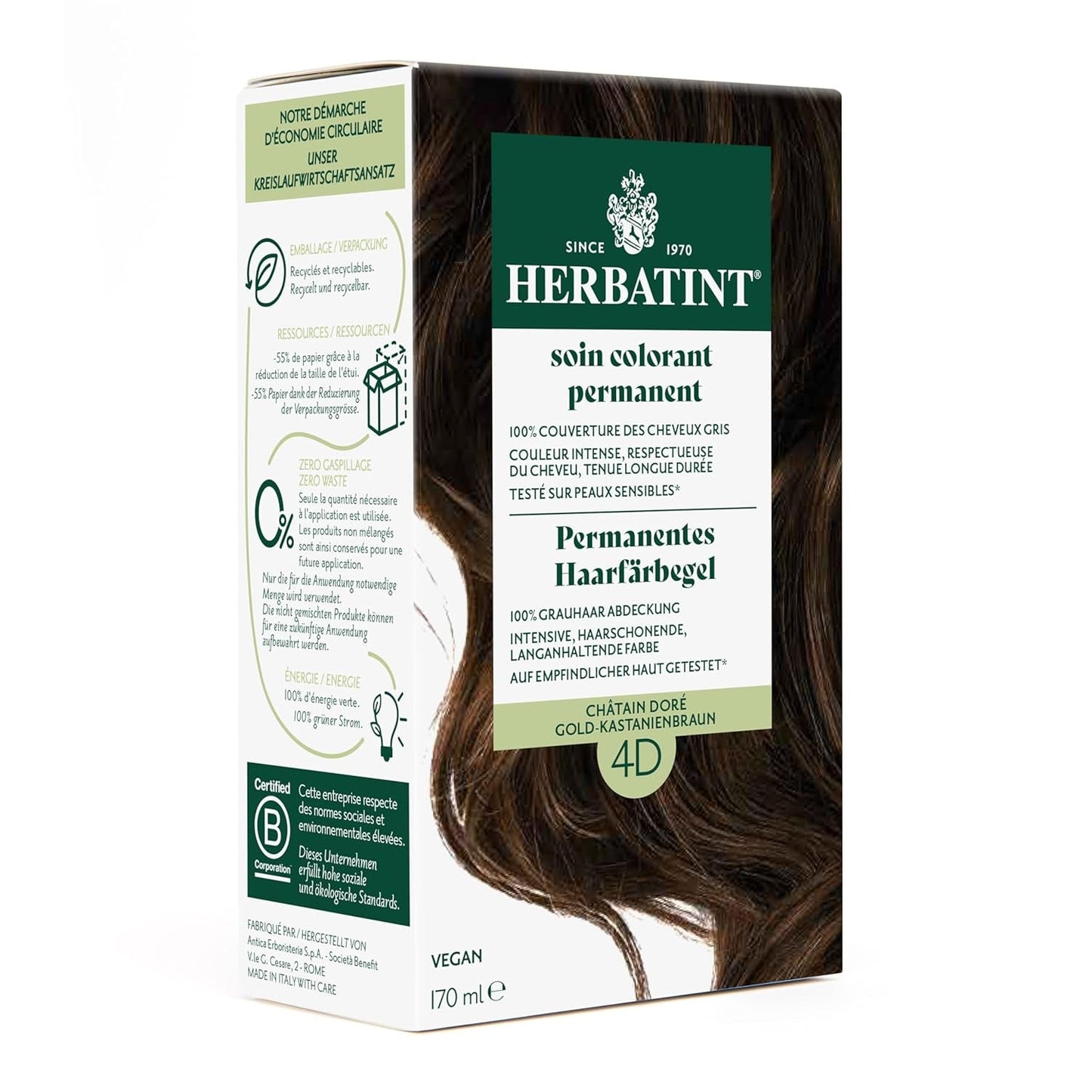 Permanentní gel k barvení vlasů 6N tmavá blond - 170 ml I Bez amoniaku, 100% krytí šedivých vlasů I Testováno na citlivé pokožce, s 8 rostlinnými extrakty