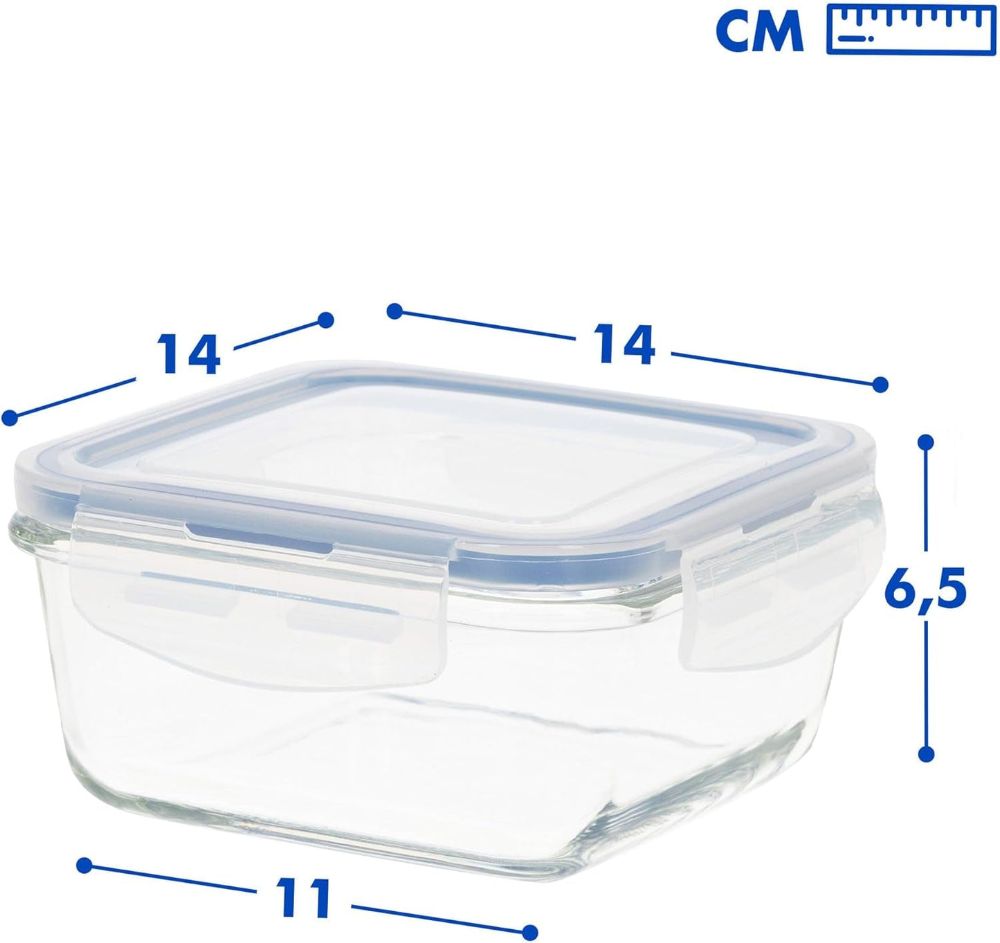 Max Home 8 balení Skleněné vzduchotěsné nádoby Mikrovlnná skleněná krabička na oběd Uzavíratelné dózy na potraviny 550 ml průhledná víčka Dózy na potraviny (16538) Dózy na potraviny Naty Shop