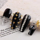 Mini Metall Nieten Punk Přívěsky na nehty Zlatá Stříbrná Strasssteine ​​Nägel Přívěsek Kegel Spikes Nagelschmuck Glitzersteine ​​Study na nehty Nagel Steine ​​​​Legierung Nagelanhänger Kamínky Nageldesign Zubehör