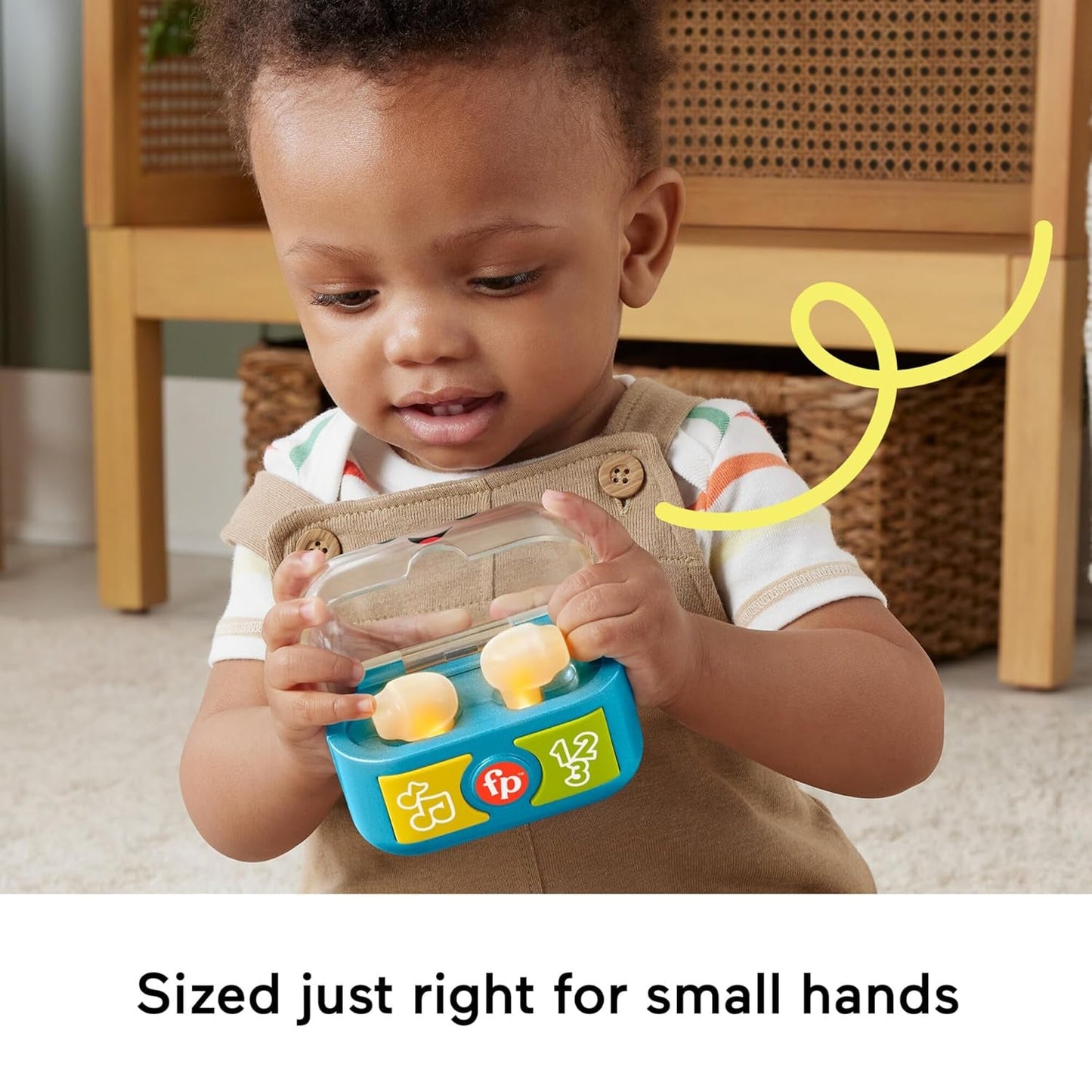 FISHER-PRICE Zábavné učení a hraní se špunty do uší Play – Interaktivní špunty do uší se zábavnými světly, výukové písničky a jemné motorické aktivity, 20+ písniček a vět, 6 měsíců a více, HWY45 Baby Toys Naty Shop