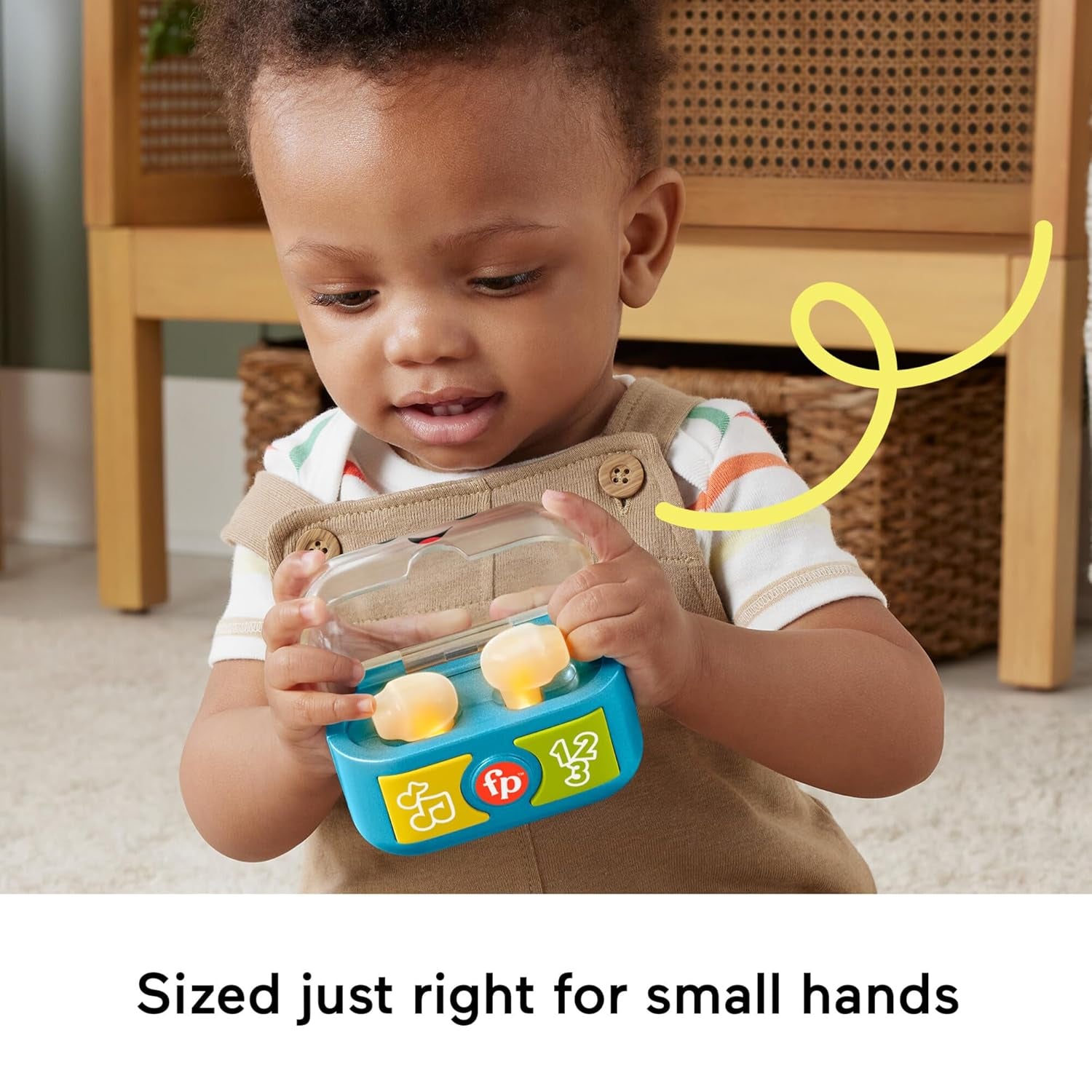 FISHER-PRICE Zábavné učení a hraní se špunty do uší Play – Interaktivní špunty do uší se zábavnými světly, výukové písničky a jemné motorické aktivity, 20+ písniček a vět, 6 měsíců a více, HWY45 Baby Toys Naty Shop