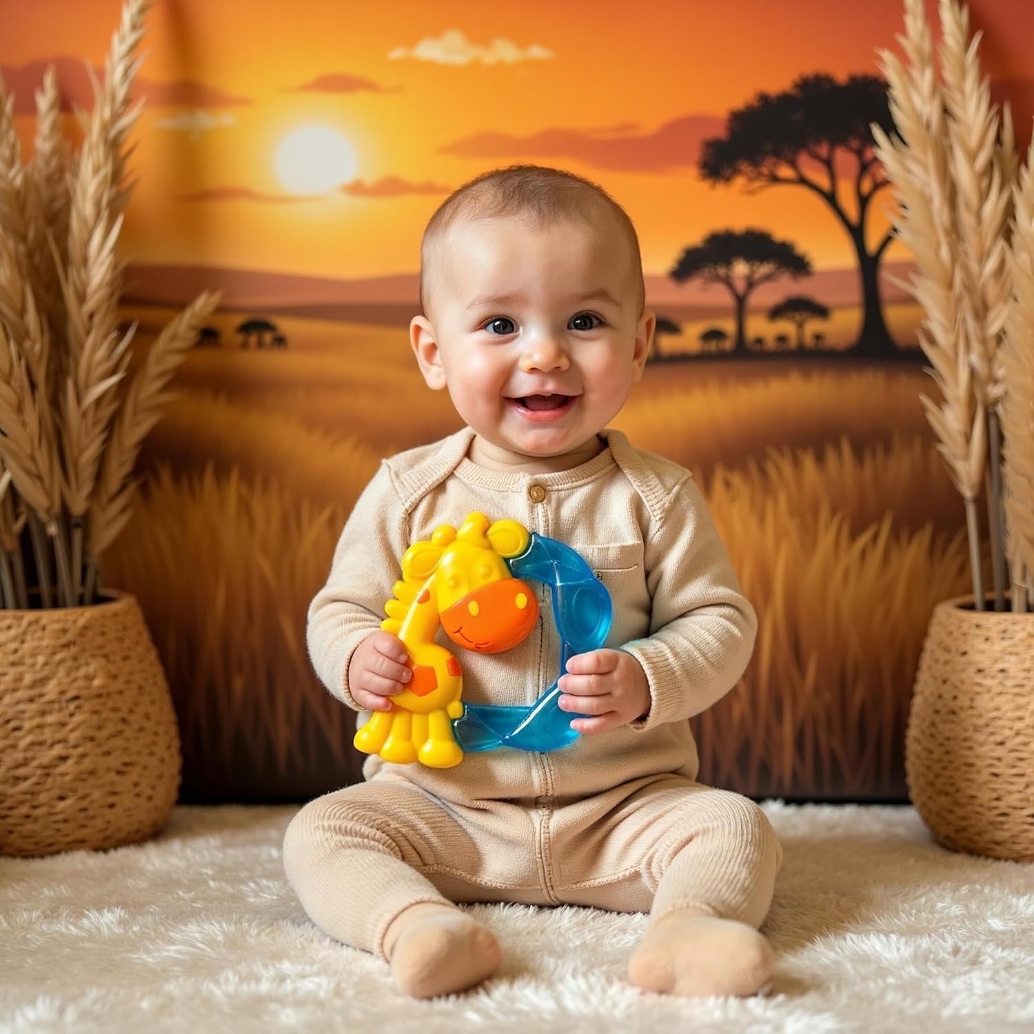Kousátko Playgro Jerry Giraffe - Dětské kousátko - Silikonové kousátko - Silikonové kousátko - Pomůcka na kousání - Silikon - Dětské kousátko - Barevné