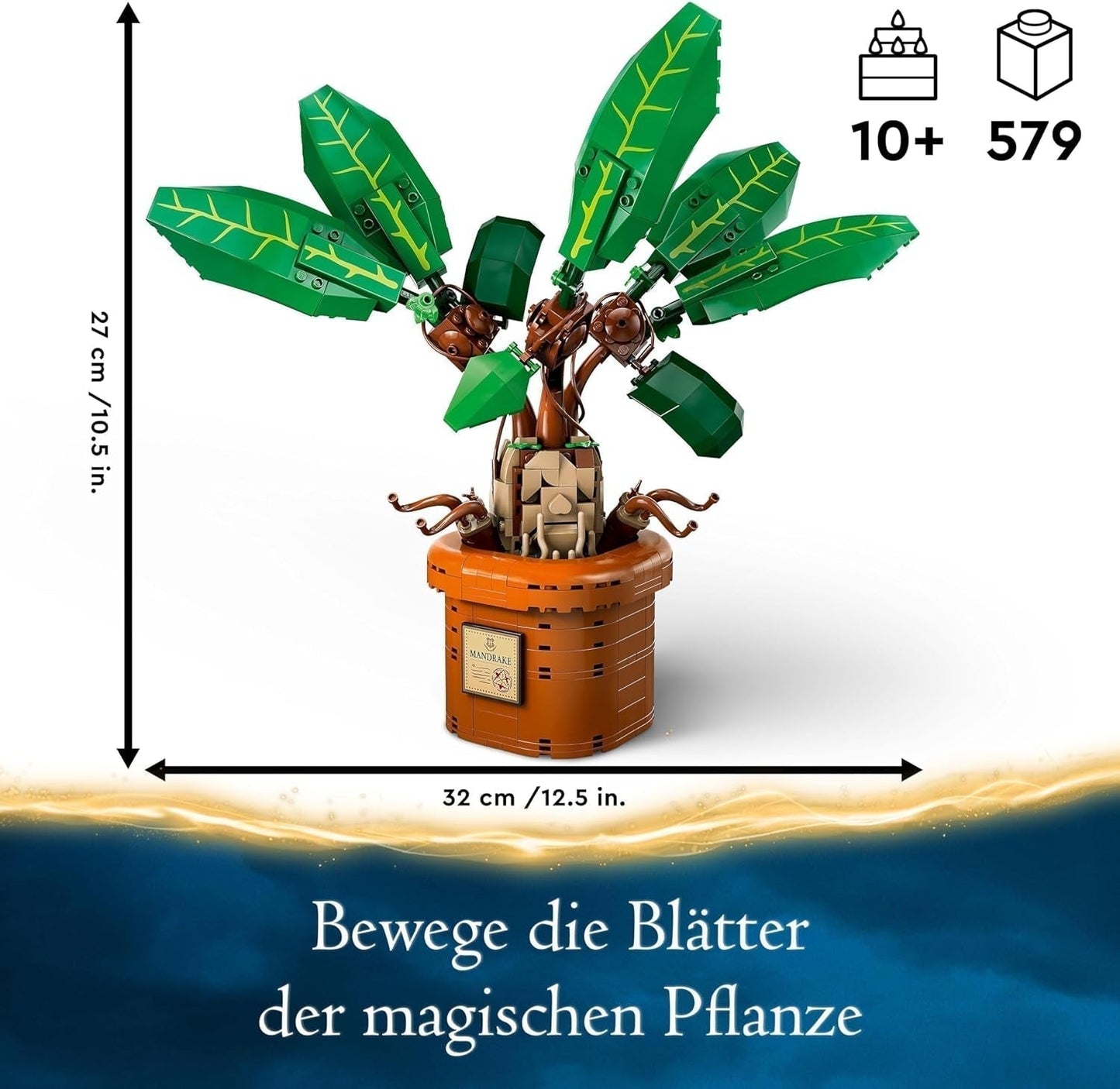 LEGO Harry Potter Magic Potion Plant: Mandrake, hračka rostlin v květináči, kouzelný dárek pro dívky, chlapce a všechny fanoušky, nápaditá dětská herní sada, domácí dekorace 76433 Stavebnice Besuche den LEGO-Store