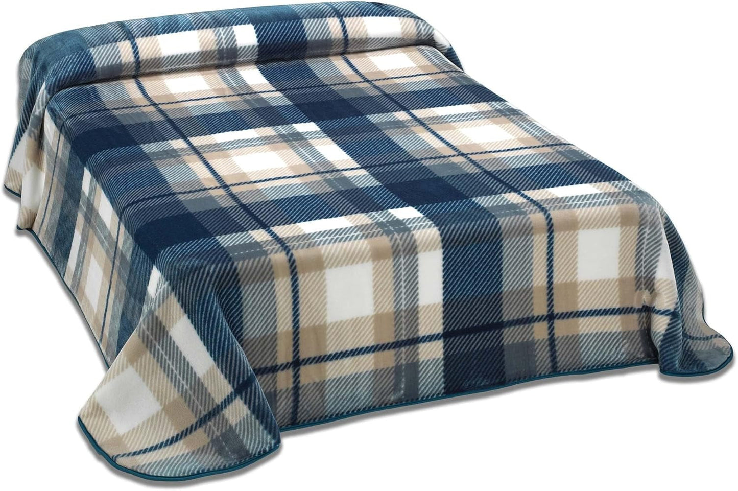 MANTAS MORA Potištěná přikrývka, velký objem, 100% polyester, 450 G/M², měkká, na podzim/zimu, Design Harmony K60, 260 X 240 cm, do postele 160/180 cm, modrá Přikrývky a přikrývky Naty Shop Blue 260X240Cm/180Cm/180Cm