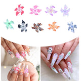 50 ks 3D Blumen Nägel Nail Charms Bunt Gelee Weich Kleber Lilie Flower Blume Nagel Ibišek Zubehör Nageldesign Eis Kristall Geprägt Farbverlauf Lilien Für Mädchen Frauen Diy Basteldekoration