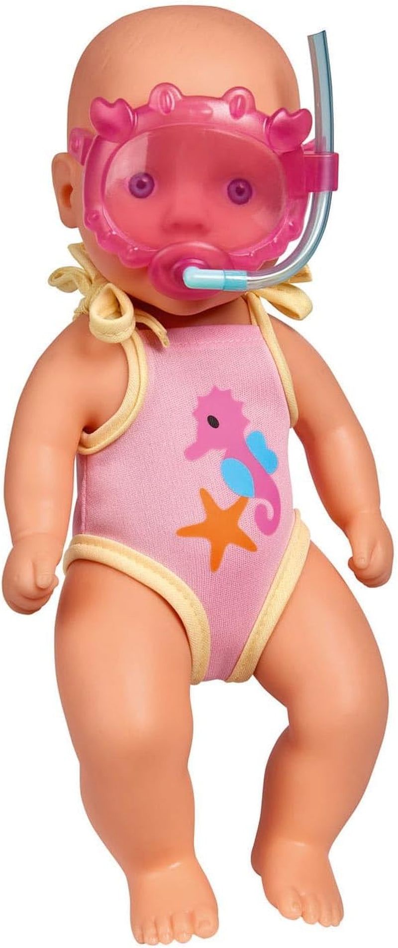 Simba 105030172 - New Born Baby koupací panenka, vinylová panenka v plavkách s plaveckými brýlemi, 30 cm, panenka, věk 3+ panenky Naty Shop Single