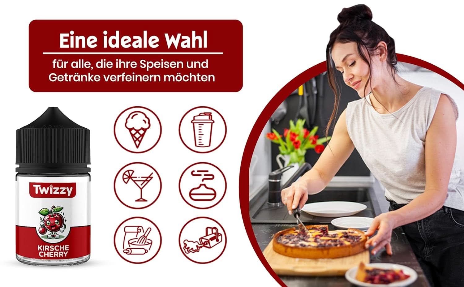 Příchuť jídla Twizzy Cherry - 60 ml - Intenzivní chuť - Ideální na pečení Aromas Naty Shop