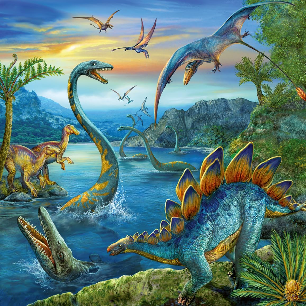 Dětské puzzle Ravensburger - 09317 The Fascination of Dinosaurs - 3x49dílné puzzle pro děti od 5 let Puzzle Naty Shop