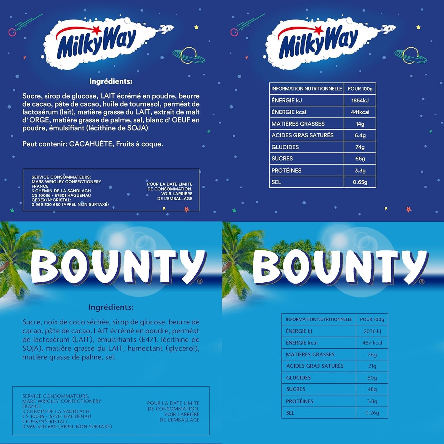 Mixed Minis, Snickers, Bounty, Twix, Milky Way, Čokoláda hromadné balení, Jedno balení (1 x 400 g) (balení 5 ks)