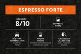 Espresso Forte 36 Kapseln für Nespresso Kaffee Maschine - 8/10 Intensität - UTZ-zertifiziert Kaffeekapseln aus Aluminum (Backung mit 3)