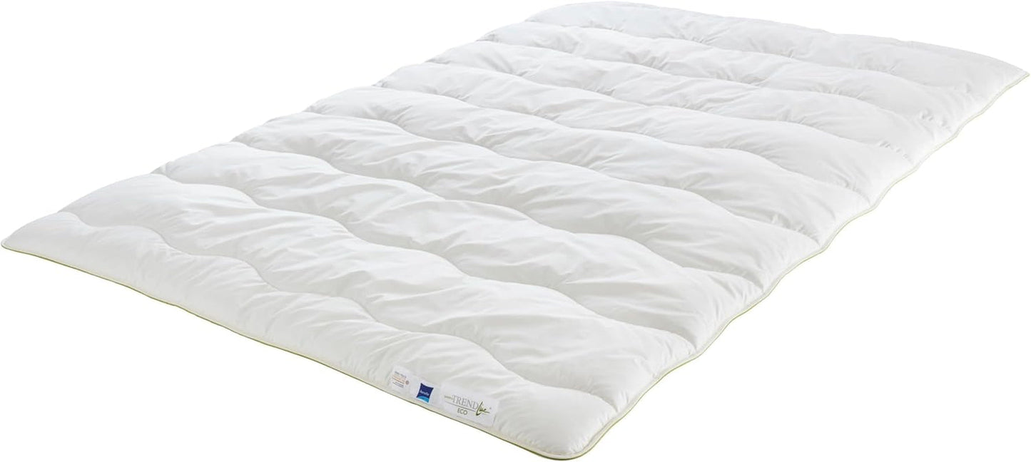 Badenia Trendline Eco přikrývka Aerelle Blue Duo 135 X 200 Cm, Bílá, Öko-Tex certifikovaná, Vyrobeno v souladu s německým standardem kvality Peřiny a přikrývky Naty Shop