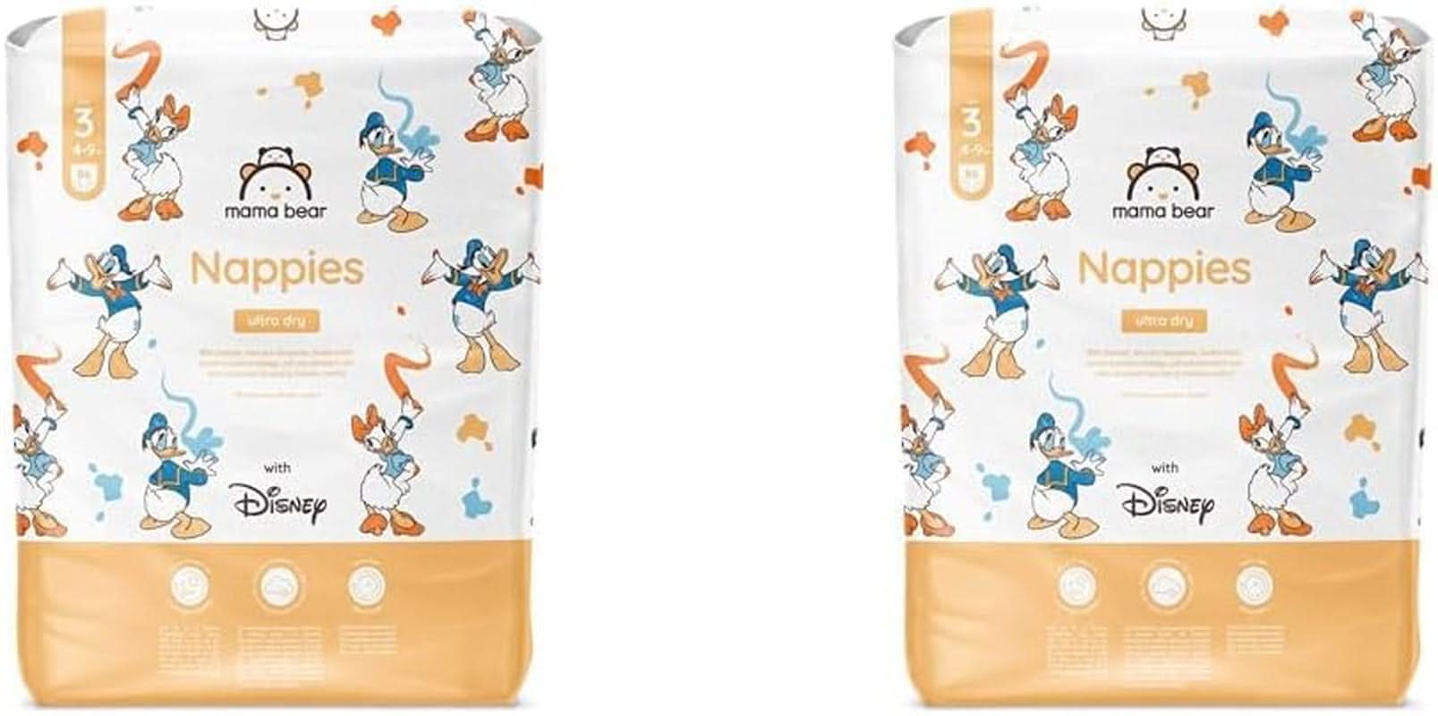 Plenky Mama Bear Disney Ultra Dry velikost 4 (8-14 kg), bílé, 84 kusů (1 balení)